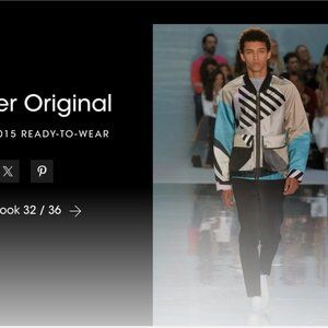 Hunter Boots Original Dusty Petrol Sky Blue Dazzle Print Jacket Men Sz US